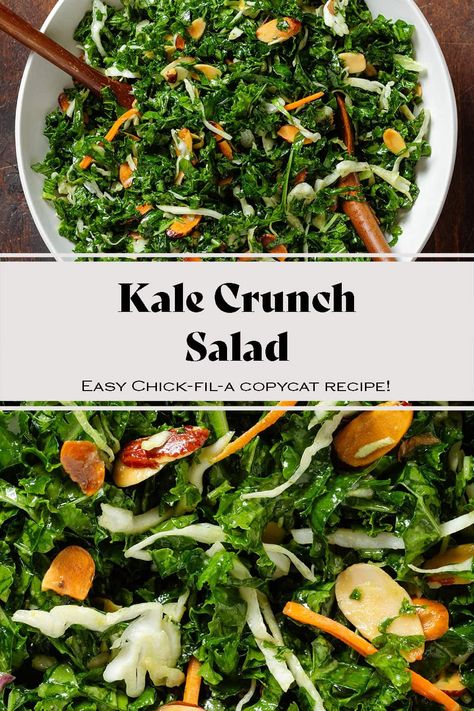 Kale Crunch Salad Kale Cabbage Salad, Kale Crunch Salad, Simple Kale Salad, Kale Salads, Crunch Salad, Mint Simple Syrup, Breakfast Appetizers, Baked Peach, Peach Salad