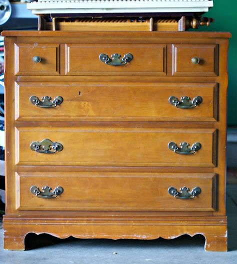 Refinished Maple Dresser, Maple Nightstand, Maple Dresser, Vintage Wingback Chair, Dimples And Tangles, Maple Furniture, Early American Furniture, Nightstand Makeover, Dresser Redo