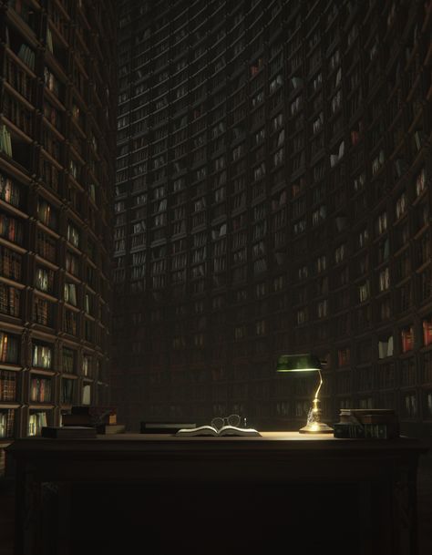 Library,library at night, with a table and a lamp Library Romance Aesthetic, Old Library Aesthetic, Classic Academia, Dream Library, Old Library, Library Aesthetic, Working Nights, Magic Aesthetic, English Design