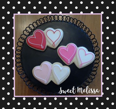 Sweet Melissa - Valentine sugar cookies ~ double hearts Sweetheart Cookies Decorated, Double Heart Cookies, Six Sisters Valentine Sugar Cookies, Double Heart Sugar Cookies Decorated, Double Heart Sugar Cookies, Kids Valentines Day Treats, Double Heart Decorated Cookies, Heart Cookies Decorated, Large Heart Cookie Valentines Day