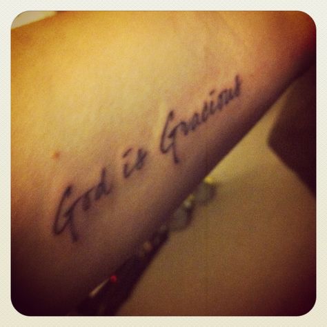 God is Gracious...What both my daughter and nephews names mean. done on inside of upper arm. @inkstop tattoo NYC. Eric Rignall God Is Gracious Tattoo, Gracious Tattoo, Tattoo Bible Verse, Tattoos Bible, God Is Gracious, Gaelic Tattoo, Tattoo Bible, Jewish Tattoo, Hebrew Tattoo