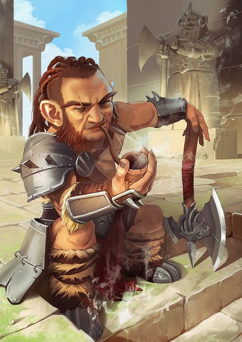 Gnome Barbarian, Fistbump Creation on ArtStation at https://www.artstation.com/artwork/BJDGl Gnome Barbarian, Gnome Dnd, 4 Horsemen, Fantasy Figures, Heroic Fantasy, Fantasy Portraits, Fantasy Races, Dungeons And Dragons Characters, Arte Fantasy