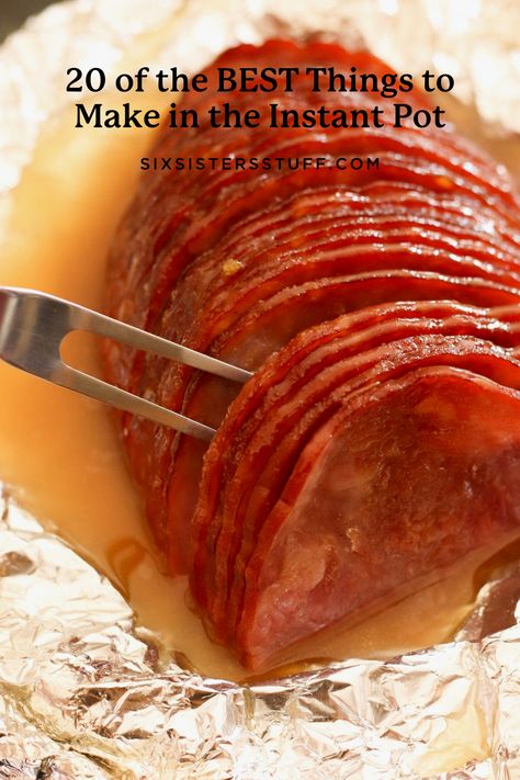 20 of the BEST Things to Make in the Instant Pot - Six Sisters' Stuff Ham Instant Pot, Honey Glazed Ham Recipe, Ham And Pineapple Pizza, Honey Ham Glaze Recipe, Ham Glaze Recipe, Honey Glazed Ham, Creamy Chicken Enchiladas, Sunday Dinner Recipes, Honey Baked Ham