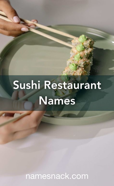 Sushi Restaurant Name Ideas, Sushi Business, Sushi Names, Sushi Store, Sushi Cafe, Hibachi Restaurant, Fruit Sushi, Sushi Bake, Asian Bistro