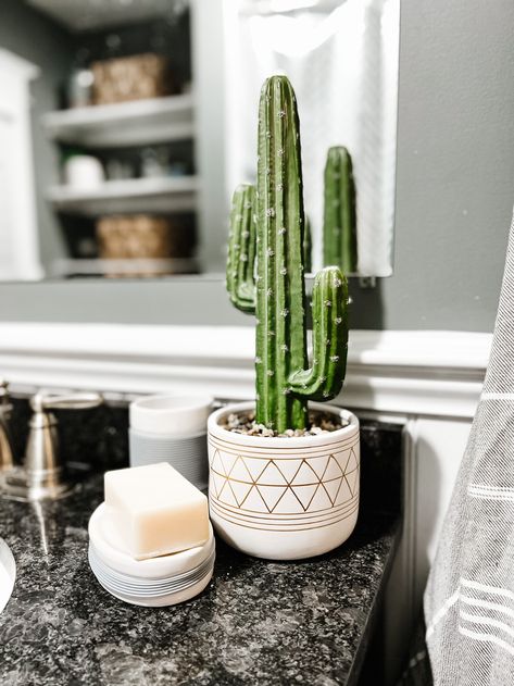 Boys’ Cactus Style Bathroom Refresh Cactus Bathroom Decor, Cactus Bathroom, Girl Bathrooms, Toothbrush And Toothpaste Holder, Spring Refresh, Toothpaste Holder, Toothbrush Toothpaste, Boys Bathroom, Style Bathroom