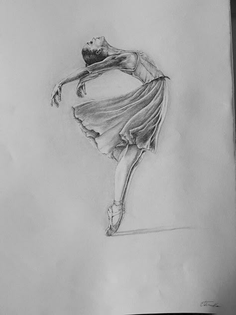 Balerina Drawing Easy, Ballerina Sketch, Dancer Drawing, Ballet Drawings, Ballerina Drawing, Drawing Scenery, Dancing Drawings, Black Paper Drawing, Ballerina Art