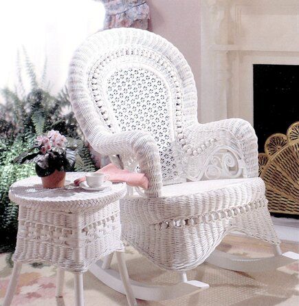 White Wicker Patio Furniture, White Rocking Chairs, Wicker Rocker, White Wicker Furniture, Wicker Side Table, Wicker Rocking Chair, Rocking Chair Set, Outdoor Wicker Furniture, Wicker Decor