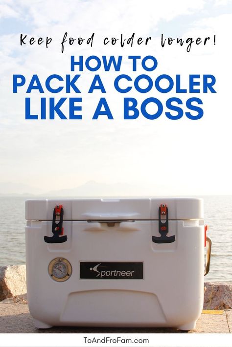 22 pro tips: How to pack a cooler for camping + road trips - To & Fro Fam How To Pack A Cooler For A Road Trip, Pack A Cooler For Camping, Pack A Cooler, Road Trip Essentials List, Hotel Room Hacks, Cooler For Camping, Long Car Trips, Small Cooler, Road Trip Food