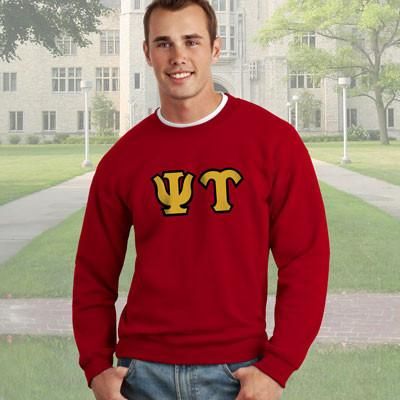 Psi Upsilon Crewneck Sweatshirt - Gildan 12000 - TWILL Nupes Kappa Alpha Psi Probate Shirt, Phi Kappa Tau, Phi Theta Kappa, Pi Kappa Alpha, Chi Rho, Letter Sweatshirt, Custom Greek Apparel, Greek Clothing, Sigma Kappa