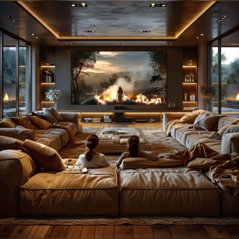 Gentleman Decor, Cinema Room Design, Penthouse Aesthetic, Sala Cinema, Game Room Ideas, Home Bar Ideas, Home Theater Room Design, Theater Room Design, Basement Furniture