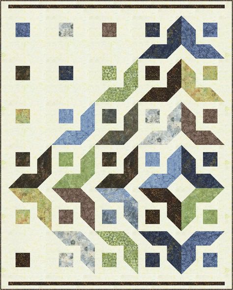 Tonga-Sky-View-Trail-Side Quilt Blocks Easy, Modern Quilting Designs, Scandinavian Pattern, Quilt Modernen, Fat Quarter Quilt, Half Square Triangle Quilts, Batik Quilts, Quilt Care, Triangle Quilt