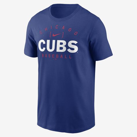 This Home Team Athletic Arch T-Shirt helps you show loyalty to the Chicago Cubs with bold graphics on the front. It’s made from soft cotton fabric for a comfortable feel on game day. Cubs Logo, Chicago Cubs Baseball, Cubs Baseball, Home Team, Chicago Cubs Logo, Chicago Cubs, Crew Neck Tee, Blue Fabric, Men's Nike