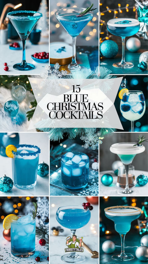 "Discover the 15 Best Blue Christmas Cocktails to elevate your holiday  celebrations! From refreshing Blue Curacao Christmas Drinks to  delightful Blue Spirulina Cocktails, these recipes are perfect for  winter gatherings. Explore our collection of Winter Themed Alcoholic  Drinks and enjoy unique Snow Day Drinks Alcohol that will warm your  spirits. Don't miss out on these festive Blue Winter Drinks and  creative Ice Themed Cocktails that will dazzle your guests!" Iced Alcohol Drinks, Frozen Party Drinks Alcohol, Blue Hawian Alcohol Drinks, On Cloud 9 Cocktail, Blended Alcoholic Drinks Recipes, Drink Of The Day Cocktails, Holiday Drinks For Party, Drinks Using Blue Curacao, Bluey Themed Cocktails