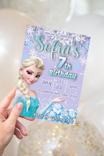 Looking for the perfect Disney Princess invitation for your little girl's upcoming birthday party? Look no further than Mama Life Printables! We offer a wide selection of both printed and digital invitations, all featuring your favorite Disney Princesses. From classic Princesses like Snow White and Cinderella to modern favorites like Moana and Elena of Avalor, we have an invitation for every princess-loving birthday girl. Princess Party Printables, Elsa Birthday Invitations, Elsa Invitation, Disney Princess Invitations, Cinderella Invitations, Frozen Invitations, Frozen Birthday Invitations, Disney Frozen Birthday, Elsa Birthday