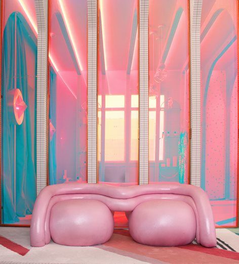 Wonder Galaxy | Patricia Bustos Studio Poppin Candy, 50s Diner, Popular Interior Design, Galaxy Pictures, Futuristic Interior, Memphis Design, Salon Ideas, Johnnie Walker, Retro Futuristic