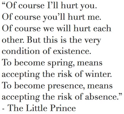 St. Exupery. even though i will try not to hurt you. but i am ready to take up any challenge for you.:* To Become Spring Means Accepting The Risk Of Winter, The Little Prince Quotes, Spring Meaning, Little Prince Quotes, Prince Quotes, The Words, The Little Prince, Words Worth, Quotable Quotes