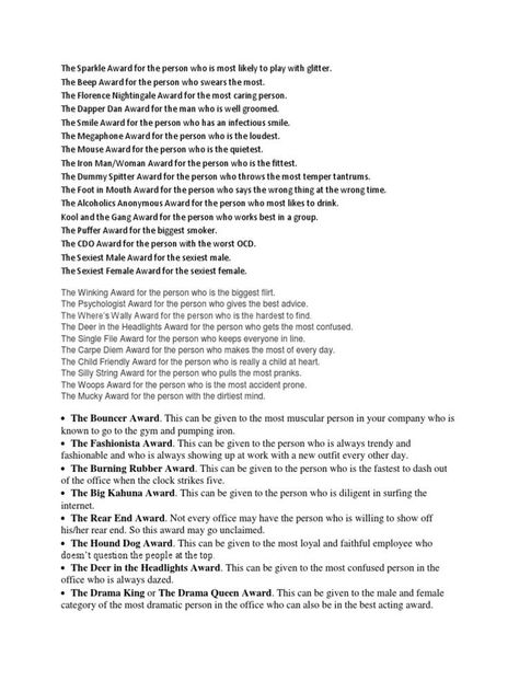 Nursing Superlatives Awards, Teacher Superlatives Funny, Funny Office Awards Employee Recognition, Office Superlatives Funny, Nurse Awards Funny, Dundies Award Ideas For Friends, Work Superlatives Awards, Funny Superlatives Awards, Funny Work Awards