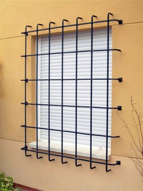 Iron Window Grill, Window Grills, Modern Window Grill, Home Window Grill Design, Window Grill Design Modern, Door Grill, Window Bars, Metal Doors Design, Grill Door Design