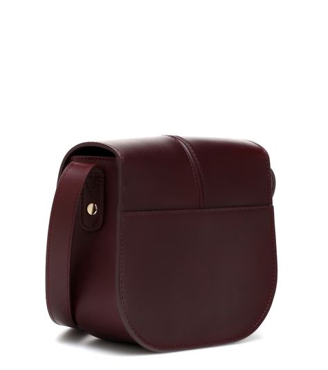 Betty Leather Crossbody Bag | A.P.C. - Mytheresa Luxury Burgundy Shoulder Bag With Smooth Grain, Luxury Burgundy Bag With Chain Strap, Burgundy Bag With Branded Hardware, Burgundy Textured Leather Crossbody Shoulder Bag, Burgundy Leather Bag With Branded Hardware, Styles Fashion, Fashion Chic, Leather Design, Street Styles