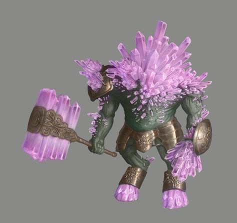 Crystal Boss Monster, Jean Roux on ArtStation at https://www.artstation.com/artwork/Jegwa Crystal Creature, Crystal Monster, Crystal Humanoid Concept Art, Dnd Crystal Monster, Dark Crystal Concept Art, Crystal Monster Concept Art, Monster Boy, Crystal Cave, Dungeons And Dragons Homebrew