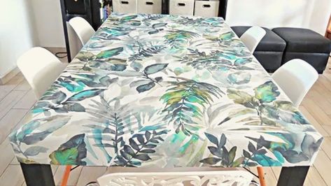 Easy To Sew Fitted Tablecloth Table Cover Diy, Free Apron Pattern, How To Make A Roman Blind, Diy Tablecloth, Laminated Cotton Fabric, Oilcloth Tablecloth, Fitted Table Cover, Fitted Tablecloths, Household Sewing