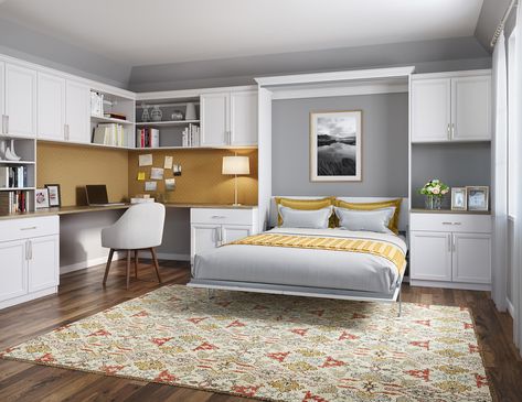 Sophisticated Guest Room Ideas That Will Make Your Guests Not Want To Leave Home Office Guest Room Combo Layout, Office Guest Room Combo Layout, Wall Bed Designs, Murphy Bed Office, Home Office Guest Room Combo, Murphy Bed Ikea, Home Office/guest Room, Modern Murphy Beds, Murphy Bed Plans