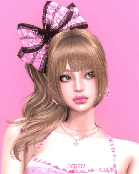 Sims 4 Cute Hair, Sims 4 Mcbling Cc, Sims 4 Gyaru Cc Maxis Match, Sims Gyaru, The Sims 4 Alpha Hair, Sims4 Cc Gyaru, Sims 4 Cc Hime Cut, Sims Cc Gyaru Hair, Gyaru Sims 4 Cc