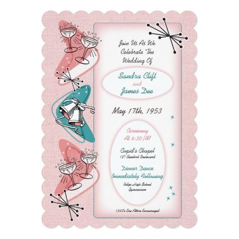 Graffiti Theme, Wedding Invitation Pink, Retro Bridal Showers, Mid Century Modern Wedding, Retro Wedding Invitations, White Tux, Retro Bridal, Rockabilly Wedding, Grey Wedding Invitations