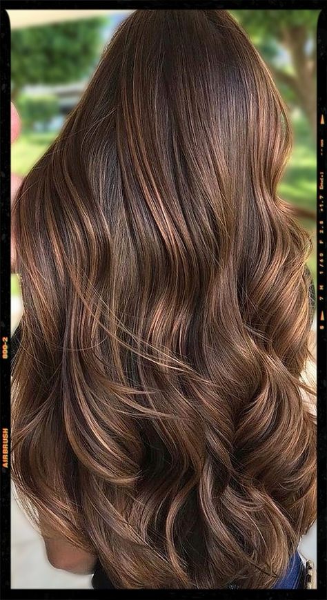 Hair Cappuccino Hair Color With Highlights, Acorn Hair Color, Coffee Color Highlights, Global Highlights Hair Colour, Coffee Inspired Hair Color, Global With Highlights Hair Color, Cinnamon Color Highlights, Global Hair Colour, Global Brown Hair Colour