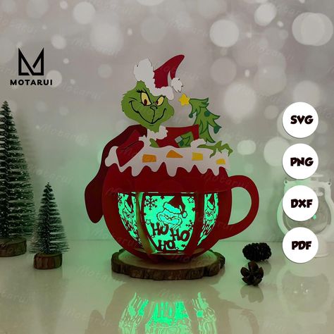 Lantern Hot Cocoa Christmas Lamp for Home Decor, Lantern Hot Cocoa Christmas SVG for Cricut Project DIY, Lantern Hot Cocoa Shadow Box - Etsy Cricut Home Projects, Grinch Lantern, Diy Lantern, Hot Cocoa Christmas, Cocoa Christmas, Christmas Lamp, Projets Cricut, Christmas Lanterns, Cricut Craft Room