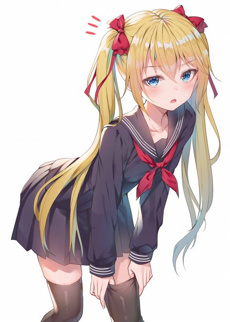 Anime Ponytail, Anime Uniform, Anime Hair, I Love Anime, Anime Kiss, All Anime, An Anime, Look Fashion, Art Girl