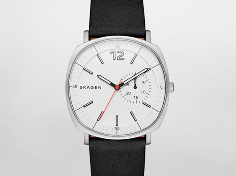 Skagen Skagen Watches, Swiss Army Watches, Black Leather Watch, Men's Watches Luxury, Best Watches For Men, Vintage Watches For Men, Leather Strap Watch, Mens Black Leather, Seiko Watches