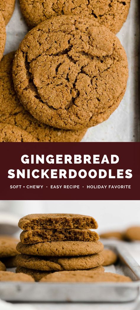 Gingerbread Snickerdoodles, Low Calorie Gingerbread, Cookies Low Calorie, Gingerbread Cookies Soft, Low Calorie Christmas, Healthy Gingerbread Cookies, Cookies Soft And Chewy, Healthy Gingerbread, Easy Gingerbread Cookies