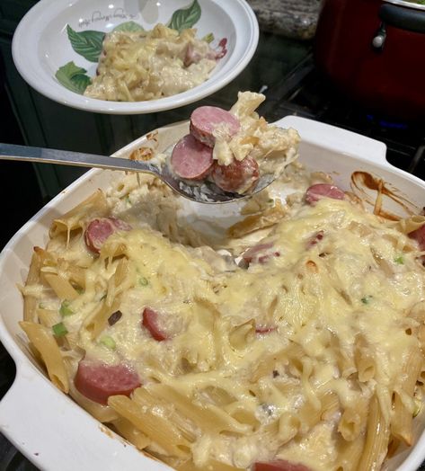 Sauerkraut And Polish Sausage Recipe, Sauerkraut And Sausage Casserole, Sauerkraut Noodles And Sausage, Casserole With Sauerkraut, Saurkraut And Kielbasa Recipes, Sauerkraut And Noodles Recipes, Sauerkraut And Noodles, Polish Pasta Bake, Polish Noodles And Sauerkraut