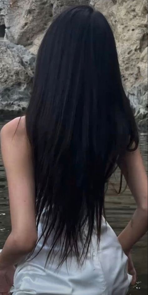 Layers For Long Hair Straight Black, V Shape Hair With Layers, Long Length Straight Haircut, Asian Long Hair Straight, Black Extensions Hair Long, Medium Length Black Hair With Layers, V Layered Haircut, V Cut Hair With Layers Medium, Medium Length Hair With Layers Straight