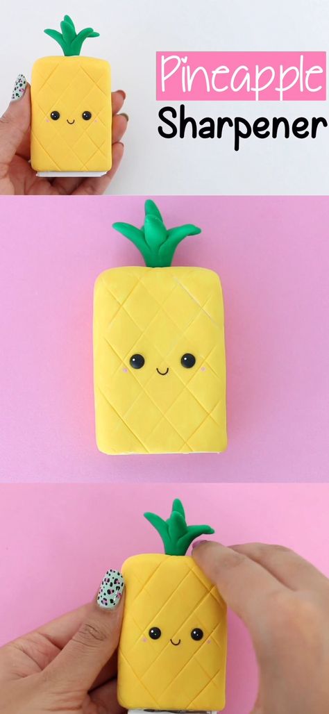 Pineapple Sharpener Part 5|Nim C Nim C, Diy Pineapple, Diy Fluffy Slime, School Supplies Organization, Kawaii Diy, Diy School Supplies, Fluffy Slime, Diy Slime, School Kids