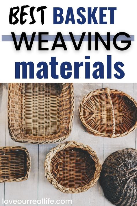 DIY basket weaving materials for your perfect DIY basket. Tips on how to select the materials you need for the kind of basket you want. Basket Weaving Beginner, Weaving Baskets With Natural Materials, Basket Weaving Materials, How To Weave Baskets Diy, How To Make Wicker Baskets, Weaving Natural Materials, Natural Basket Weaving, Weave Basket Diy, Making Baskets Diy