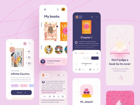 Book Store App 📙📖 App Development Design, Diary App, Font App, Library App, Mobile Ui Design, App Layout, Ui Design Inspiration, Kids App, App Ui Design