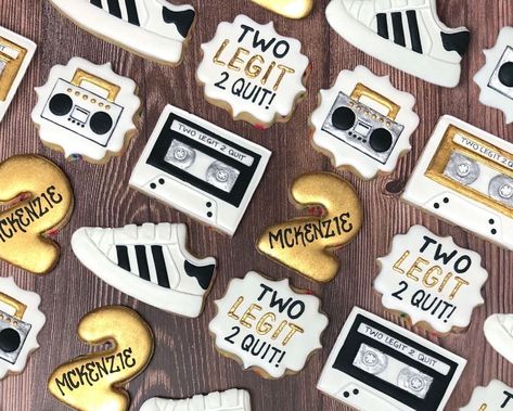 To Legit To Quit Birthday, 90s Hip Hop Cookies, Two Legit To Quit Birthday Decorations, Two Legit To Quit Birthday Cookies, 2 Legit 2 Quit Birthday, 2 Legit To Quit, Too Legit To Quit Birthday, 2 Legit To Quit Birthday Cake, 2 Legit 2 Quit Birthday Cake