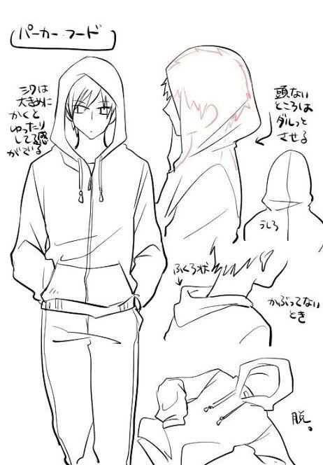 Hoodie Reference, Draw Men, Hoodie Drawing, Chibi Cat, Anime Drawings Tutorials, Drawing Clothes, Drawing Lessons, Drawing Base, Drawing Poses