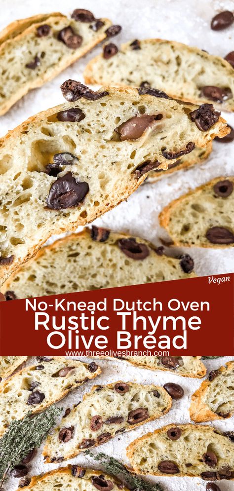 Black Olive Bread Recipe, Dutch Oven Bread, Olive Bread, Knead Bread, Artisan Bread Recipes, Rustic Bread, Dutch Oven Recipes, No Knead Bread, No Knead