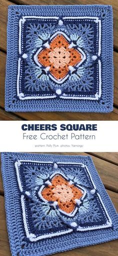 Granny Square Mandala, Crochet Block Blanket Pattern Free, 6 Inch Granny Squares Free Pattern, Unique Crochet Stitches Free, Crochet Picnic, Unique Granny Squares, Floral Granny Square, Free Crochet Square, Unique Crochet Patterns