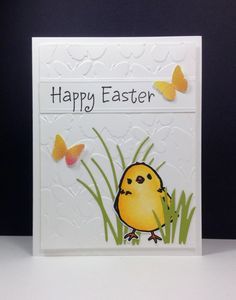 IC538 Easter Chick by beesmom - Cards and Paper Crafts at Splitcoaststampers Stampin Up Easter Cards, Stampin Up Easter, Easter Cards Handmade, Happy Easter Card, Easter Chick, Spring Cards, Easter Card, Easter Chicks, Stamping Up Cards