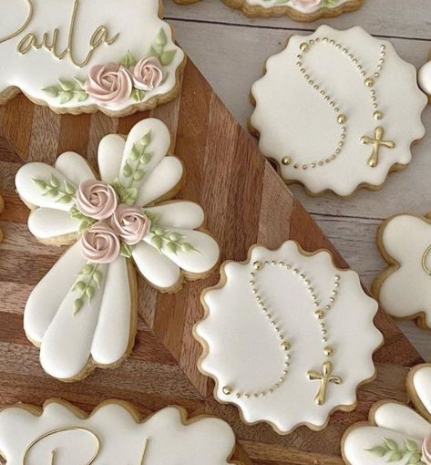 Confirmation Sugar Cookies, First Communion Cookies Girl, Cross Sugar Cookies Decorated, Communion Cookies Girl, Communion Cookies Decorated, First Communion Cookies Decorated, Confirmation Cookies Decorated, Baptism Cookies Girl, Cross Cookies Decorated