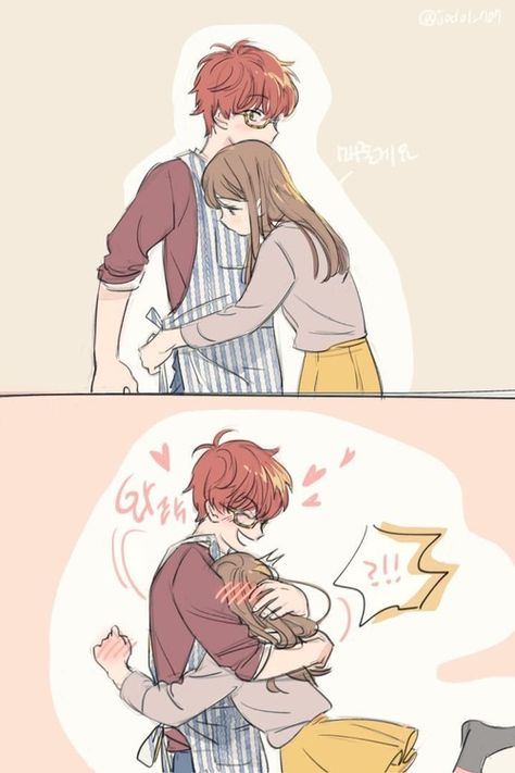 Luciel - MC Mystic Messenger Comic, Mystic Messenger Fanart, Mystic Messenger Memes, Tamako Love Story, Mystic Messenger 707, Image Couple, Drawing Eyes, Couples Comics, Anime Love Couple