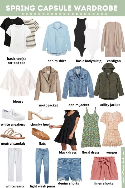 Having a Spring 2021 Capsule Wardrobe that consists of items you can style/wear multiple times, limits your shopping which thus saves you money! Spring Staple Pieces, Staple Outfit Pieces, Neutral Closet, Creating A Capsule Wardrobe, Wardrobe Checklist, Wardrobe Revamp, Capsule Dressing, Capsule Wardrobe Checklist, Spring Summer Capsule Wardrobe