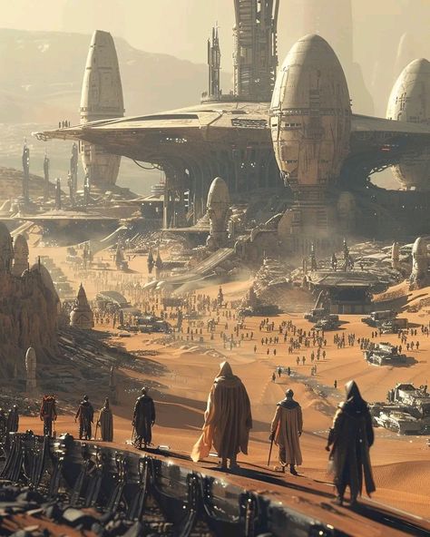 Space Opera Aesthetic, Scifi Landscape, Cyberpunk Environment, Future Nature, Space Opera Art, Sci Fi Architecture, Dune Art, Scifi Fantasy Art, Concept Art World