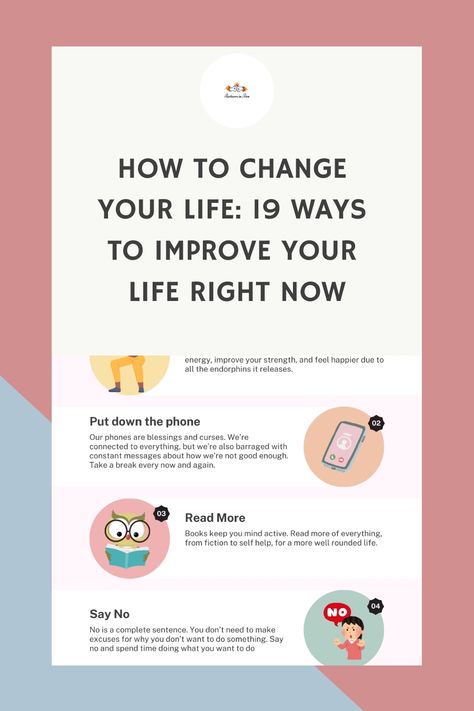 How to Change Your Life: 19 Ways to Improve Your Life Right Now. Put down the phone, read more, and say no. How To Change Your Personality, Ways To Improve Your Life, Mommy Things, Social Intelligence, Life Right Now, Morning Ritual, Feeling Happy, Change Your Life, Things To Know