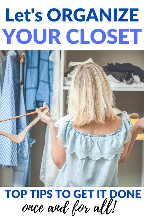 Let's ORGANIZE YOUR CLOSET! Top tips for getting it done! We put this off too much, hunker down and get it done! #Organize #Organization Organization Clothes, Closet Organized, How To Organize Your Closet, Organized Closet, Organize Your Closet, Closet Hacks Organizing, Ourselves Topic, Small Closets, Storage Tips