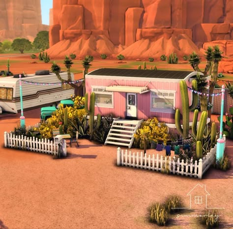 Oasis Springs, Sims Challenge, Pack List, Sims 4 Challenges, Sims Builds, Sims 4 House Building, Retro Farmhouse, Sims Ideas, Sims 4 House Design